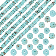 1 Srand Natural Howlite Beads Strands, Dyed, Heishi Beads, Flat Round/Disc, Sky Blue, 3.5~4x2mm, Hole: 0.8mm, about 180~192pcs/strand, 15.7 inch(40cm)(G-BBC0001-27)