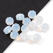 Transparent K9 Glass Beads, Faceted, Rondelle, White Opal, 8x5mm, Hole: 1.2mm(GLAA-E048-31)