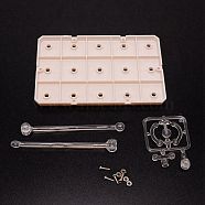 Plastic Model Toy Assembled Holder, with Iron Screws & Nuts, Clear, 14.5x9.6x0.85cm(ODIS-WH0025-22)