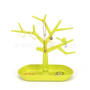 PP Plastic Jewelry Storage Dish Plastic Ring Holder, Tree Shape Display Trinket Dish, for Earrings Necklace Bracelet Organizer, Yellow Green, Finished Product: 23.5x11x27cm(ODIS-L005-A04)