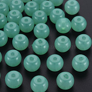 Imitation Jelly Acrylic Beads, Barrel, Medium Aquamarine, 13x10.5mm, Hole: 2.5mm, about 375pcs/500g(MACR-S373-14-EA02)