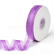 Solid Color Organza Ribbons, for Party Decoration, Gift Packing, Orchid, 1"(25mm), about 50yard/roll(45.72m/roll)(ORIB-E005-B13)