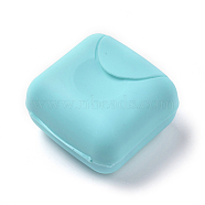 Portable Plastic Soap Container with Cover, For Bathroom Accessories, Blue, 70.5x70.5x44mm, Inner Diameter: 64.5x65.5mm(AJEW-WH0104-13B)