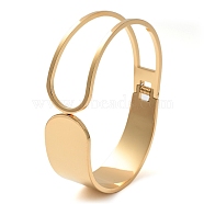 Hollow Out 304 Stainless Steel Wide Cuff Bangles, Hinged Bangle, Golden, Inner Diameter: 1-3/4x2-3/8 inch(4.6x6.1cm)(BJEW-G689-01G)