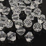 Faceted Bicone Transparent Acrylic Beads, Dyed, Clear, 18mm, Hole: 2mm, about 150pcs/500g(DBB18MM01)