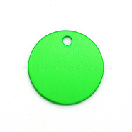 Colored Aluminum Pendants, Laser Cut, Double Sided Dog Pet Name Phone Number ID Tag Charm, Flat Round, Spring Green, 20x1mm, Hole: 3mm(ALUM-S018-JA631-5)