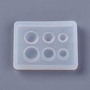 Silicone Molds, Resin Casting Molds, For UV Resin, Epoxy Resin Jewelry Making, Round, White, 49.5x39.5x5mm, Inner Diameter: 6~10mm(DIY-F023-21-05)