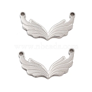 Non-Tarnish 304 Stainless Steel Pendants, Laser Cut, Wing Charm, Stainless Steel Color, 8x15x1mm, Hole: 1mm(STAS-Z078-26P)