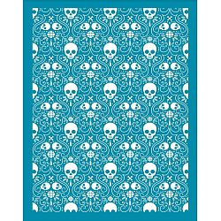 Silk Screen Printing Stencil, for Painting on Wood, DIY Decoration T-Shirt Fabric, Skull Pattern, 100x127mm(DIY-WH0341-196)