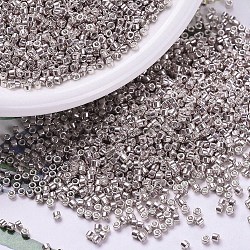 MIYUKI Delica Beads, Cylinder, Japanese Seed Beads, 11/0, (DB0417) Galvanized Dusty Mauve, 1.3x1.6mm, Hole: 0.8mm, about 10000pcs/bag, 50g/bag(SEED-X0054-DB0417)