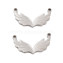 Non-Tarnish 304 Stainless Steel Pendants, Laser Cut, Wing Charm, Stainless Steel Color, 8x15x1mm, Hole: 1mm(STAS-Z078-26P)