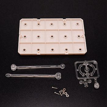 Plastic Model Toy Assembled Holder, with Iron Screws & Nuts, Clear, 14.5x9.6x0.85cm