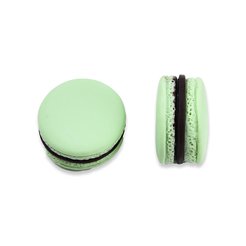 Opaque Resin Decoden Cabochons, Macaron, Pale Green, 23x13.5mm
