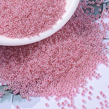 MIYUKI Round Rocailles Beads, Japanese Seed Beads, (RR535) Carnation Pink Ceylon, 11/0, 2x1.3mm, Hole: 0.8mm, about 5500pcs/50g