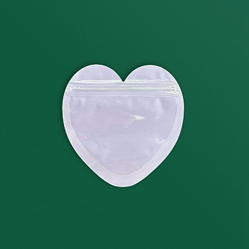 OPP Packaging Zip Lock Bags, with Clear Window, Top Self Seal Pouches, Heart, Plum, 10x10cm