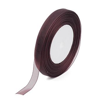 Sheer Organza Ribbon, DIY Material for Ribbon, Coconut Brown, 1/2 inch(12mm), 500yards(457.2m)