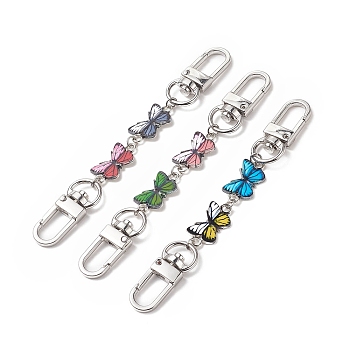 Printed Alloy Link Chain Purse Strap Extenders, with Alloy Swivel Clasps, for Bag Decoration, Butterfly Pattern, 11.7cm