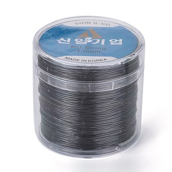 Korean Round Crystal Elastic Stretch Thread, for Bracelets Gemstone Jewelry Making Beading Craft, Black, 1mm, about 109.36 yards(100m)/roll