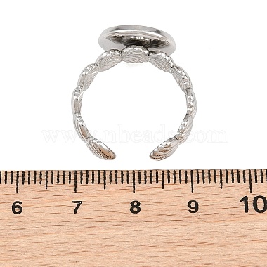 Shell Shape 304 Stainless Steel Cuff Ring Components(SA-CBA098D-04P-C)-3