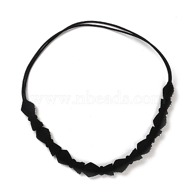 Retro Glass Rhinestone & Plastic Beaded Elastic Rubber Hair Headband for Women Girls(OHAR-B005-01C)-2