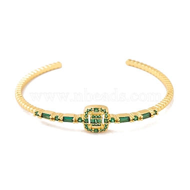 Green Square Glass Cuff Bangles