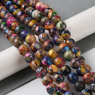 Natural Imperial Jasper Beads Strands(G-I122-8mm-28)-2