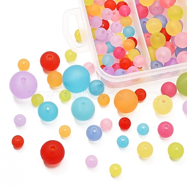 153 Pcs 5 Style Transparent Acrylic Ball Beads(FACR-YW0001-03)-6