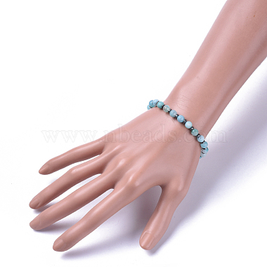 Natural Hemimorphite Stretch Bracelets, with Non-Magnetic Synthetic  Hematite Spacer Beads, 2-1/4 inch(5.7cm)