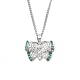 Brass Micro Pave Clear Cubic Zirconia Pendant Necklaces(NJEW-M211-01A-P)-1