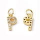 Real 18K Gold Plated Brass Micro Pave Clear Cubic Zirconia Charms(KK-E068-VB452-P)-1