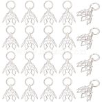 Brass Filigree Bead Cap Bails, 7-Petal, Flower, Silver, 8x8mm, Hole: 3mm, 60pcs/box(KK-HY0001-21)