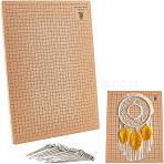 Knitting Tools, including 1Pc Cork Crochet Blocking Board and 50Pcs Iron T Pins, Tan, Board: 40.7x30.6x1cm, Pins: 51x13.5x1.1mm(TOOL-PH0001-59)