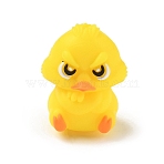 Silicone Focal Beads, Yellow, Duck, 24x18.5x16mm, Hole: 2mm(SIL-P010-08B)
