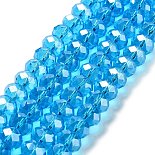 12mm DeepSkyBlue Abacus Electroplate Glass Beads(GR12MMY-20L)