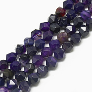 Natural Amethyst Beads Strands, Faceted, Dyed, Round, 9~10x8~9x8~9mm, Hole: 1mm, about 38pcs/14.3 inch(G-S300-77-10mm)