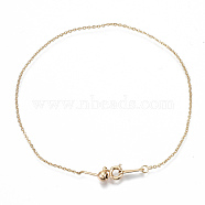 Brass Bracelets Making, with Stopper Beads and Spring Clasps, Nickel Free, Real 18K Gold Plated, 8-5/8 inch(22cm)(KK-S354-278-NF)