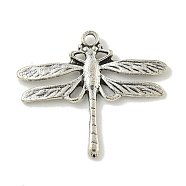 Tibetan Style Alloy Pendants, Cadmium Free & Lead Free, Antique Silver, Dragonfly, 21x24.5x2mm, Hole: 1.5mm(FIND-U015-09AS)