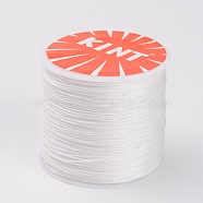 Round Waxed Polyester Cords, White, 0.45mm, about 174.97 yards(160m)/roll(YC-K002-0.45mm-18)