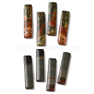 Natural Picasso Jasper Pendants, Rectangle Charms, 48x10.5~11x4~4.5mm, Hole: 1.2mm(G-Q161-07A)