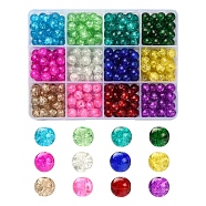 360Pcs 12 Colors Spray Painted Crackle Glass Beads Strands, Round, Mixed Color, 8mm, Hole: 1.3~1.6mm, 30pcs/color(CCG-YW0001-12)