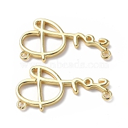 Eco-Friendly Rack Plating Brass Pendants, Long-Lasting Plated, Lead Free & Cadmium Free, Word Dear, Real 18K Gold Plated, 13x25x2mm, Hole: 1.2mm(KK-F845-09G)