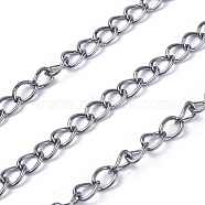 Iron Side Twisted Chain, Unwelded, Lead Free, with Spool, Gunmetal, 6x4x0.7mm, about 328.08 Feet(100m)/roll(CH-S085-B-LF)