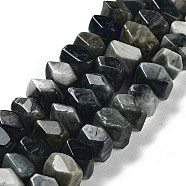 Natural Eagle Eye Stone Beads Strands, Nuggets, Faceted, 6~8x10.5~14x8~9.5mm, Hole: 1.2mm, about 57~61pcs/strand, 15.16''~15.39''(38.5~39.1cm)(G-D091-A03)