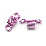 Aluminum Hair Coil Cuffs, Dreadlock Accessories, Spiral Hair Decoration, Eight Loops, Hot Pink, 22~23x8mm, Hole: 3mm(ALUM-S012-13)