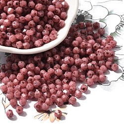 Picasso Baking Paint Glass Seed Beads, Bicone, Indian Red, 4.5x4mm, Hole: 1.1mm, about 142pcs/10g(X1-SEED-A032-02A-06)