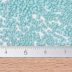 MIYUKI Delica Beads Small, Cylinder, Japanese Seed Beads, 15/0, (DBS1595) Matte Opaque Sea Opal AB, 1.1x1.3mm, Hole: 0.7mm, about 175000pcs/bag, 50g/bag(SEED-X0054-DBS1595)