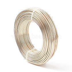 Round Aluminum Wire, Bendable Metal Craft Wire, for DIY Jewelry Craft Making, Champagne Gold, 7 Gauge, 3.5mm, 20m/500g(65.6 Feet/500g)(AW-S001-3.5mm-26)