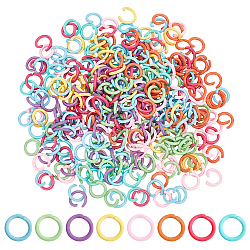 Elite 320Pcs 8 Colors Zinc Alloy Open Jump Rings, Round Ring, Mixed Color, 18 Gauge, 8x1mm, Inner Diameter: 6mm, 40pcs/color(FIND-PH0009-23)