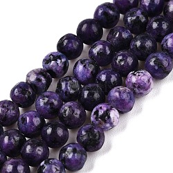 Dyed Natural White Jade Beads Strands, Round, Blue Violet, 4.5x4~4.5mm, Hole: 0.7mm, about 82~89pcs/strand, 14.69~15.04''(37.3~38.2cm)(G-T140-4mm-B11)