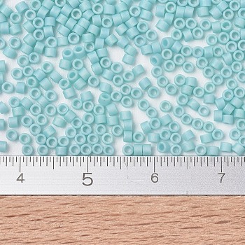 MIYUKI Delica Beads Small, Cylinder, Japanese Seed Beads, 15/0, (DBS1595) Matte Opaque Sea Opal AB, 1.1x1.3mm, Hole: 0.7mm, about 175000pcs/bag, 50g/bag